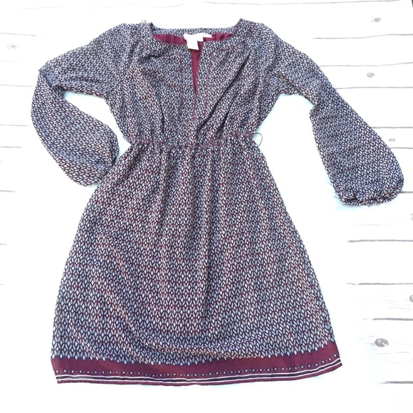 Max Studio Geometric Shift Peasant Red Dress S - Picture 2 of 8